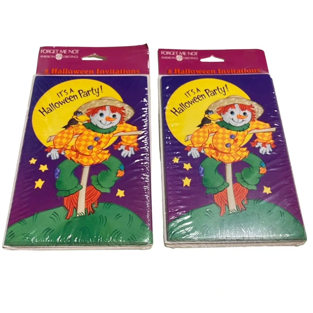 Vingate NEW American Greetings 8 Halloween Party Invitations Lot of 2 Packs